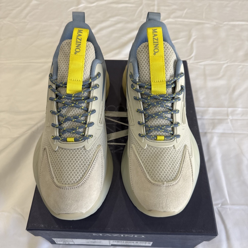 Mazino‎ Krypton-011 Men`s Sneakers - Size 10.5 Ice/Blue/Yellow